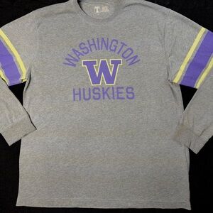 Washington Huskies Long Sleeve Shirt Men’s Size XL Gray And Purple